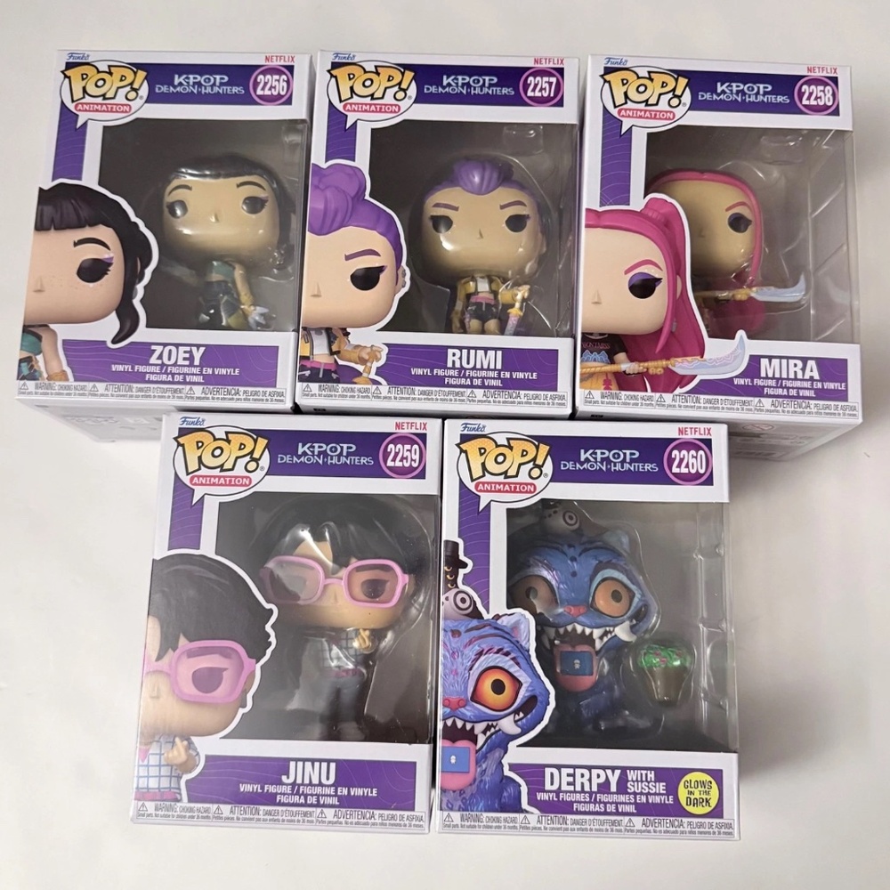 K Pop Demon Hunters Complete Funko Pop Set Lot of 5 New Vinyl Figures Bobblehead